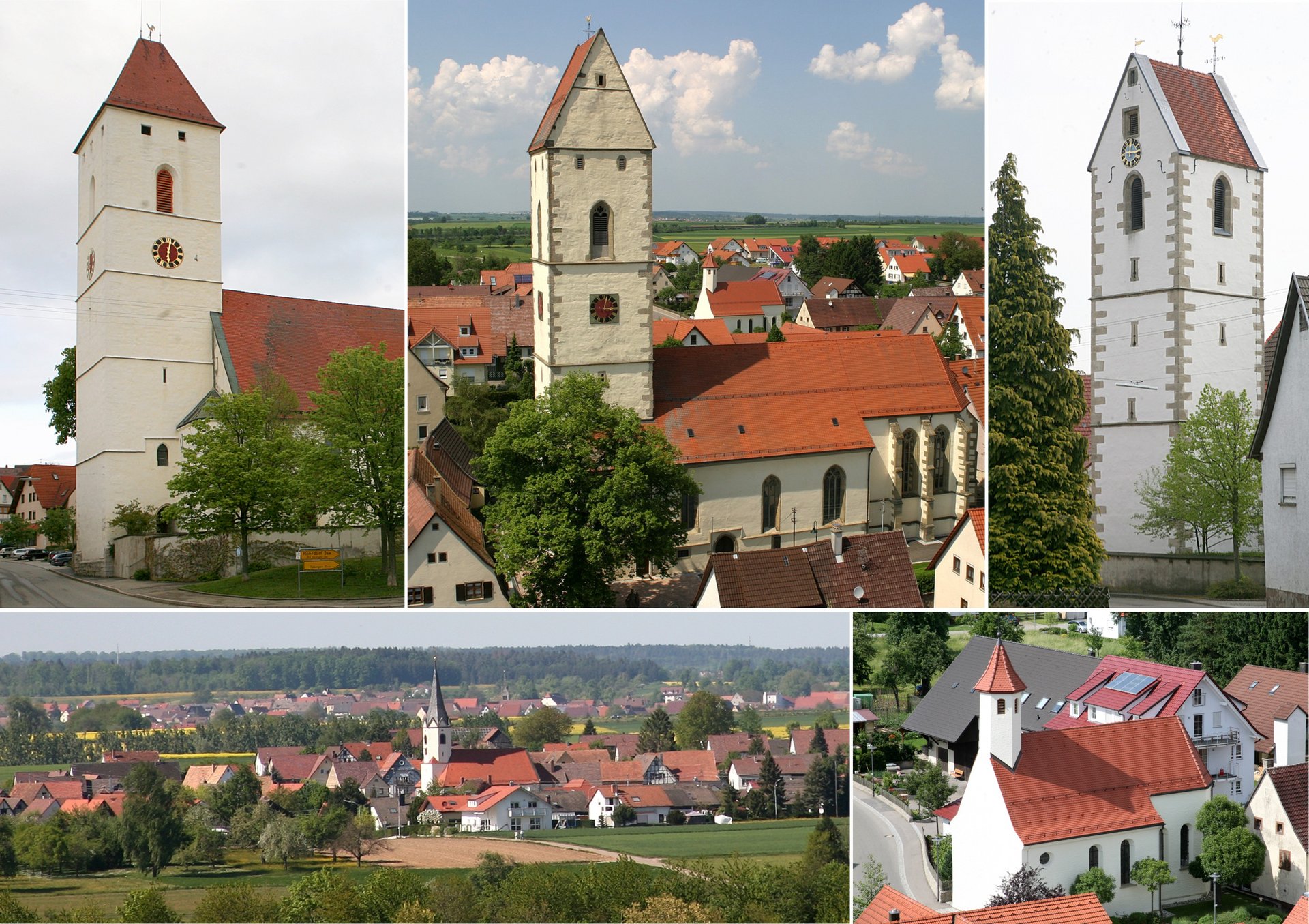 Auf disem Bild sehen Sie die Kirchen von Eutingen/Ortsteilen.